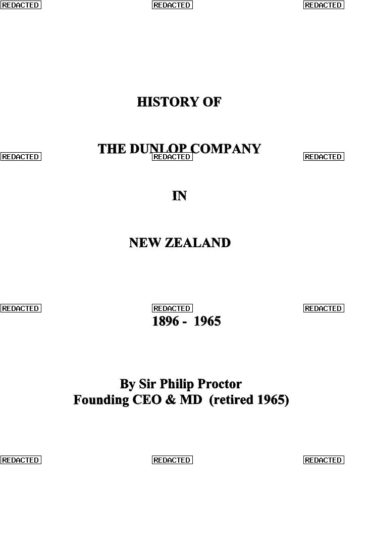 History of the Dunlop Company in New Zealand 1896-1965