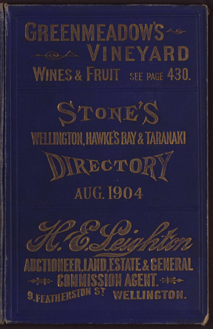 Stone's Wellington, Hawke's Bay and Taranaki Directory, 1904