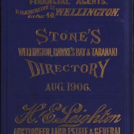 Stone's Wellington, Hawke's Bay and Taranaki Directory, 1906