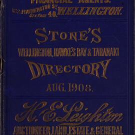 Stone's Wellington, Hawke's Bay and Taranaki Directory, 1908