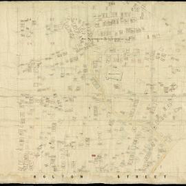 Map of Bolton Street, Sydney St and Church of England cemetery before the motorway